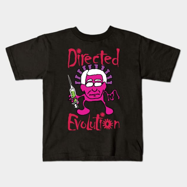 Directed Evolution A Funny Design Depicting Dr. Anthony Fauci as a COVID-19 Virus Holding a Medical Device Kids T-Shirt by pelagio